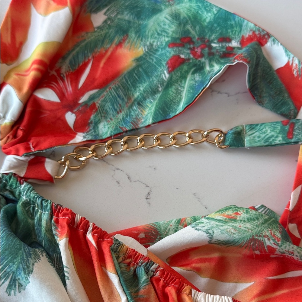 Vibrant Floral Halter Maxi Dress - Picture 6 of 11